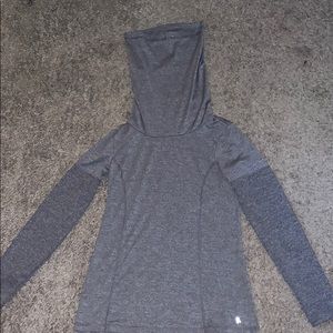 Fitted, cowlneck sweatshirt